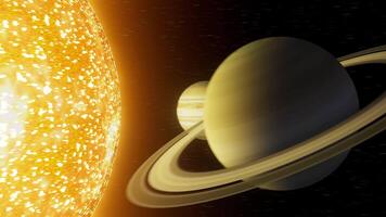 Animation of the solar system, the movement of planets around the sun. 3d render. video