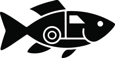 Modern Fish Icon Silhouette Art vector