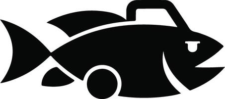 Fish Icon Silhouette Design vector