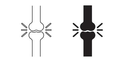 outline silhouette joint bone icon set vector