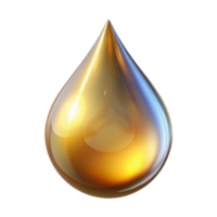 Golden Liquid Drop Abstract Illustration of a Shiny, Reflective Droplet png
