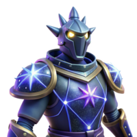 Celestial Knight 3D Render A Galactic Warrior in Shimmering Armor, 3D Illustration of a Fantasy Space Knight png