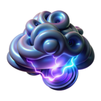 Abstract 3D Render Glowing, iridescent, swirling forms with energy png