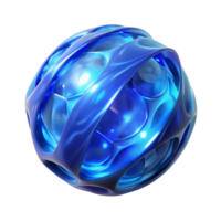 Abstract 3D Render of a Blue Glowing Sphere with Intricate Cellular Structure, Dynamic Design Element for Digital Art and Visual Effects png