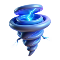 Abstract 3D Render of a Blue Vortex with Electric Energy, Swirling Design, Futuristic Energy Illustration png