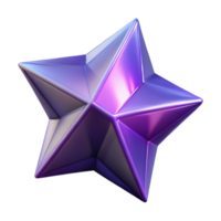 3D Render of a Purple Gradient Star Graphic Resource for Design Projects png