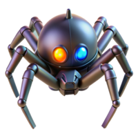 3D Render of a Futuristic Robotic Spider with Illuminated Eyes png