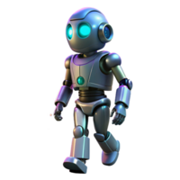 3D Render of a Walking Robot Illustration Futuristic Silver Bot Design Technology Concept png