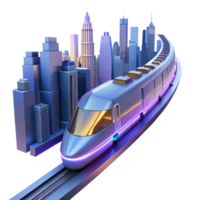 Futuristic High Speed Train 3D Render png