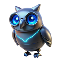 Cybernetic Owl 3D Render Futuristic Robotic Bird Machine Intelligence Digital Art Graphic png