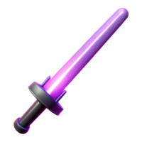 Glowing Purple 3D Render of a Futuristic Sword Graphic Resource png