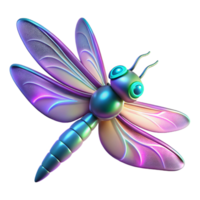Iridescent Dragonfly 3D Render of a Colorful Insect with Detailed Wings png