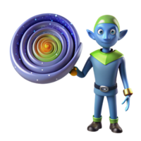 Cosmic Spiral An Imaginative 3D Render of a Fantasy Creature png