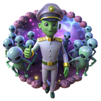 Alien Commander 3D Illustration png