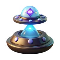 3D Render of Double UFO Spaceship png
