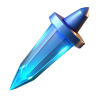Luminous Crystal Shard A 3D Render of a Glowing, Pointed Object png