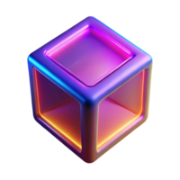 3D Neon Cube Abstract Background Image png