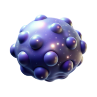 3D Render of Abstract Purple Orb with Illuminated Bubbles, Glowing Particles, and Dynamic Texture png