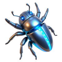 Metallic Robot Bug 3D Render png