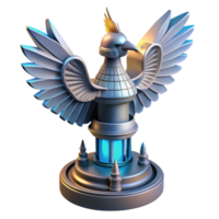 3D Render of a Mythical Bird Statue png