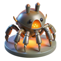 Glowing Mechanical Crab 3D Render png