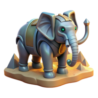 3D Render of a Robotic Elephant png