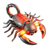 Robotic Scorpion Mechanical Arachnid Design with Glowing Segments png