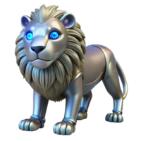extraordinary minimalist Robotic Lion 3D Render high resolution png