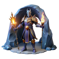 Fantasy Realm 3D Render Majestic Warrior png