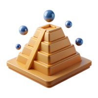 Abstract 3D Pyramid Render with Floating Spheres png