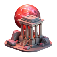 3D Render Temple Ancient Architecture Columns Stones Background png