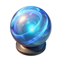 3D Render of a Glowing Blue Energy Sphere on a Metallic Base Abstract Background Illustration png
