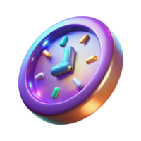 3D Render of a Colorful Abstract Clock Illustration Time Management Concept Design png