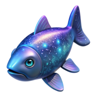 beautiful modern Cosmic Fish 3D Render authentic png