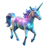 Sparkling Unicorn A Magical 3D Render of a Mythical Creature png