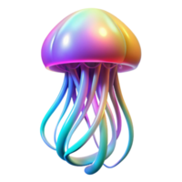 Vibrant Rainbow Jellyfish 3D Render Abstract Background Image png