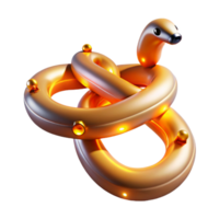 dramatic artistic Golden Knot 3D Illustration Abstract Background Design with Smooth Curves and Glowing Elements genuine png