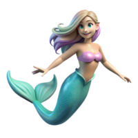 wonderful contemporary Smiling Mermaid 3D Illustration high resolution png