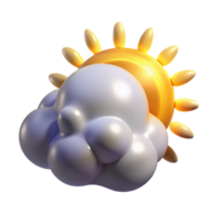 beautiful rustic 3D Sun and Cloud Cartoon Illustration professional png