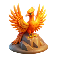 stunning artistic 3D Render of a Mythical Phoenix authentic png