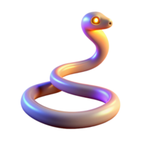 stunning rustic 3D Render of a Glowing Snake Illustration high quality png