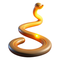 Golden Serpentine 3D Render Abstract Background Image png