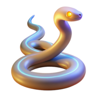 impressive artistic 3D Render of a Glowing Snake Illustration high resolution png