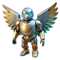 extraordinary artistic 3D Render of a Robotic Bird high quality png