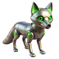 wonderful rustic Metallic Fox Robot 3D Render professional png
