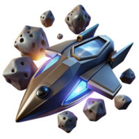 Cosmic Dice Ship A Futuristic Spacecraft Dodging Dice Asteroids png