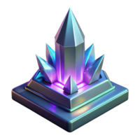 Iridescent Crystal Structure 3D Render Abstract Background Image png