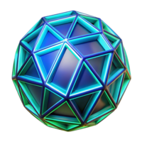 Glowing Geometric Sphere 3D Render Abstract Background Image png