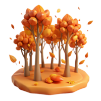 extraordinary vintage Autumnal 3D Tree Illustration authentic png