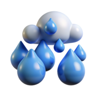 stunning modern 3D Render of Cloud and Raindrops 4K png